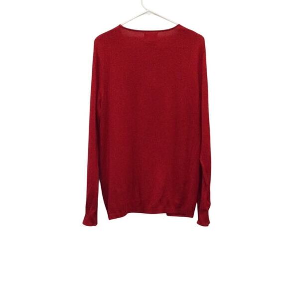 Calvin Klein Beaded Sweater Womens XL Red NEW Cotton Modal Casual Transitional - Picture 4 of 7